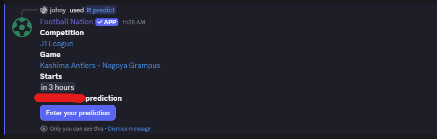 Selecting a match prediction