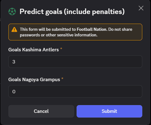 Prediction result update